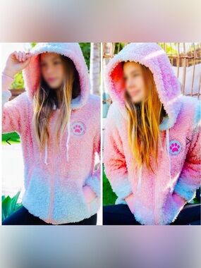 Cotton candy ombre sherpa hoodie